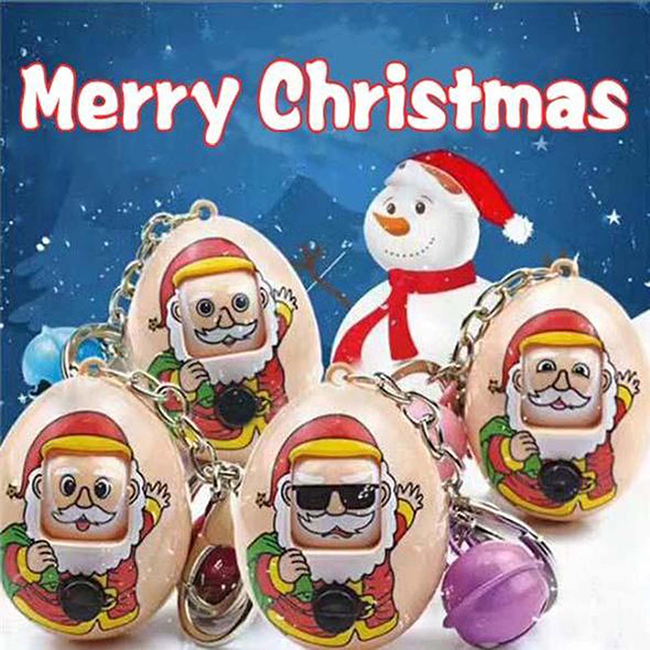 Santa Claus Expression Egg KeyChain