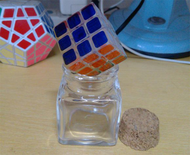 How to put a cube in a bottle?