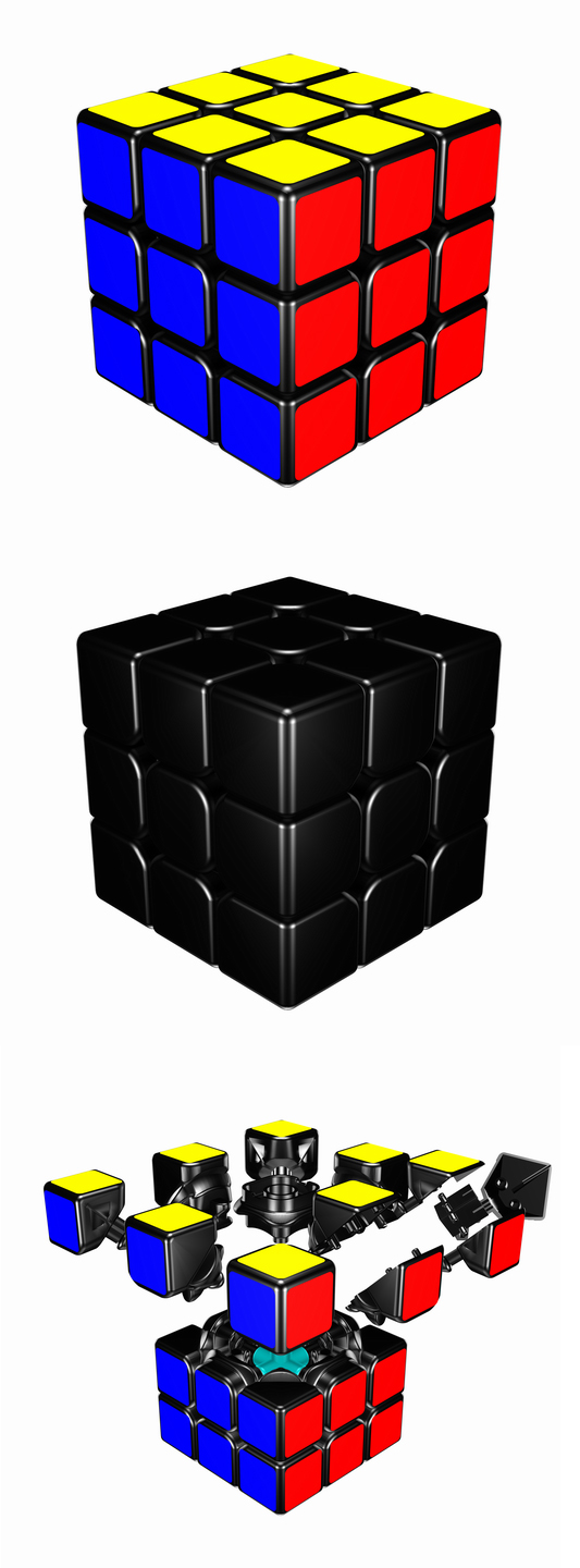 RARO Puzzle MoYu AoLong GT Advanced Version 3x3x3 Speed Cube Nero 57mm