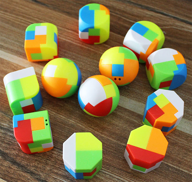 YP Kongming Luban Intelligence Logic Cube Lock Jigsaws Assembly Toy 12-Pack
