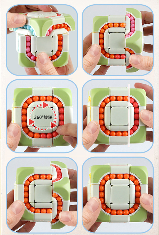 ZY Rotating Beans 3x3x3 Magic Cube Small Size Orange